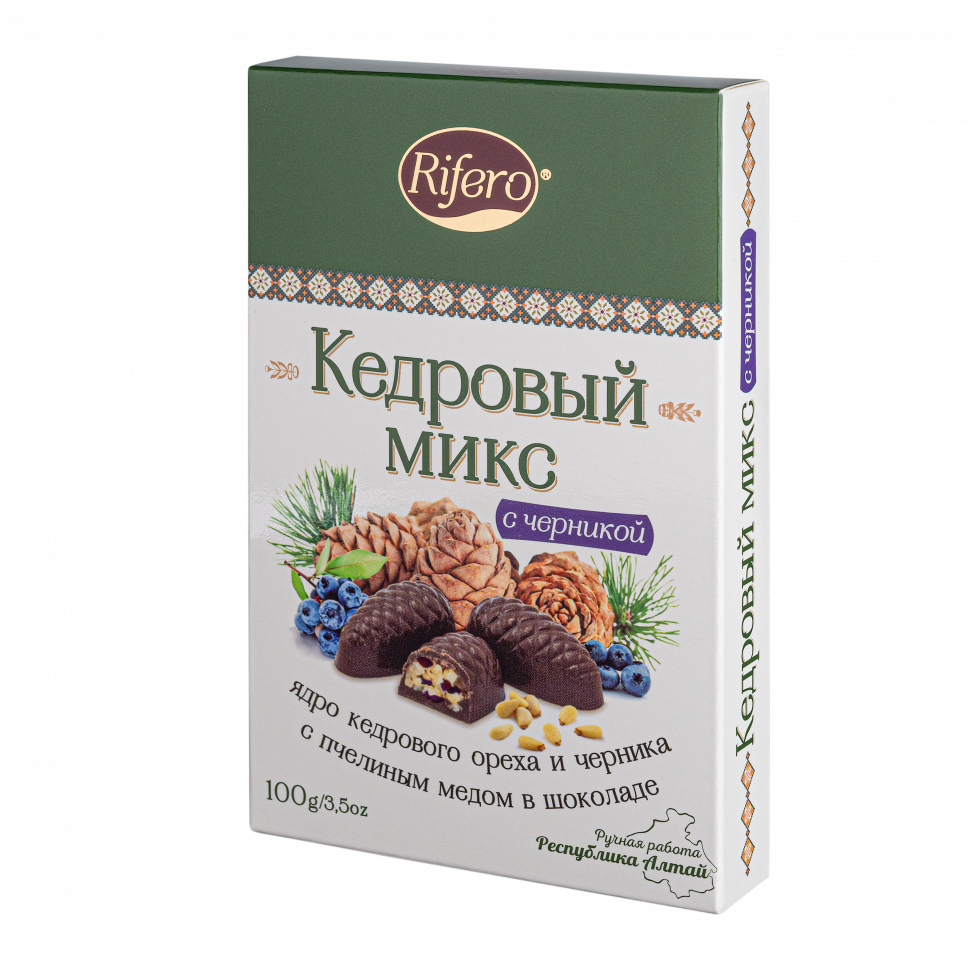  Риф и ко Конфеты "Кедровый микс ЧЕРНИКА" 100г       в Екатеринбурге