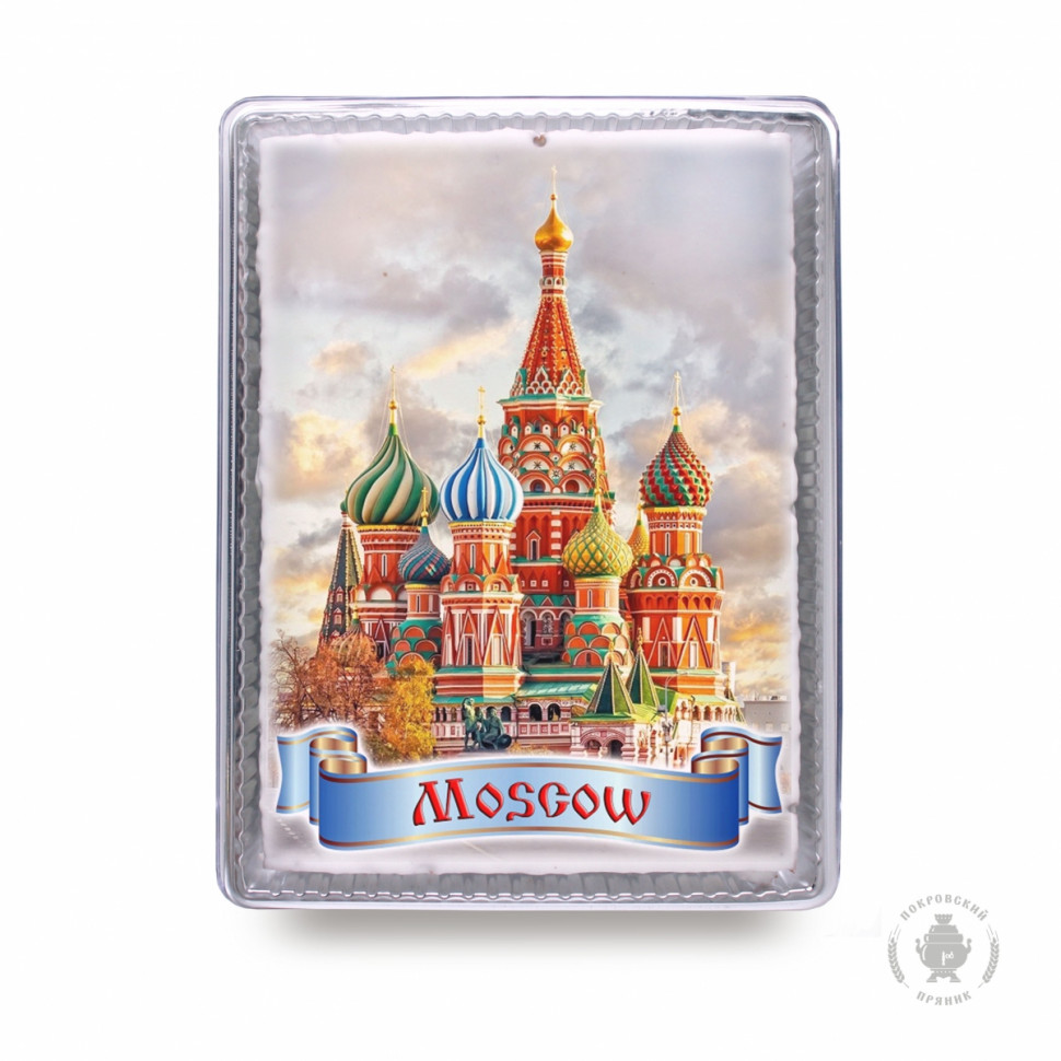  Пряник 600г MOSCOW с фотопечатью (в подарочной пластиковой упаковке)  в Екатеринбурге