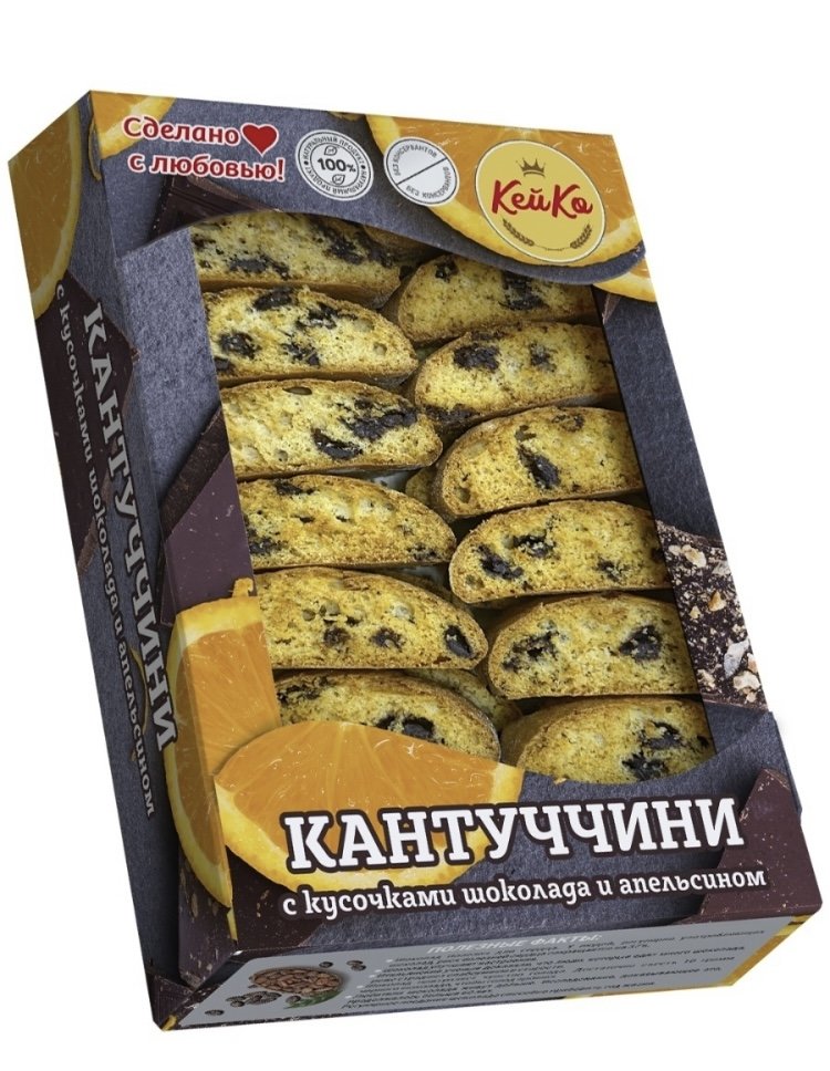  Кей Ко Кантуччини с кусочками шоколада и апельсином, 200г   в Екатеринбурге