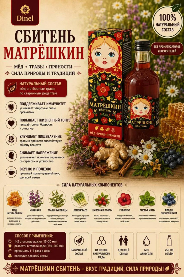 №2 Сбитень Матрёшкин, 250мл  в Екатеринбурге